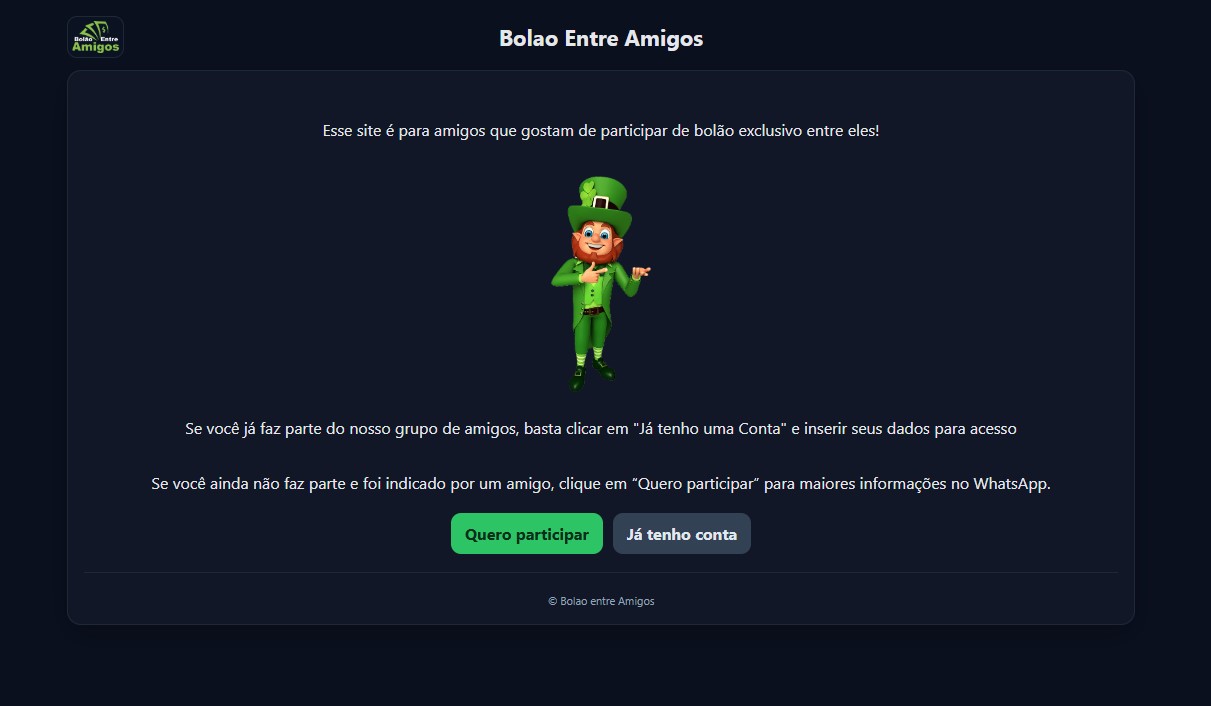 🍀 “Bolão Entre Amigos” – Sistema Completo